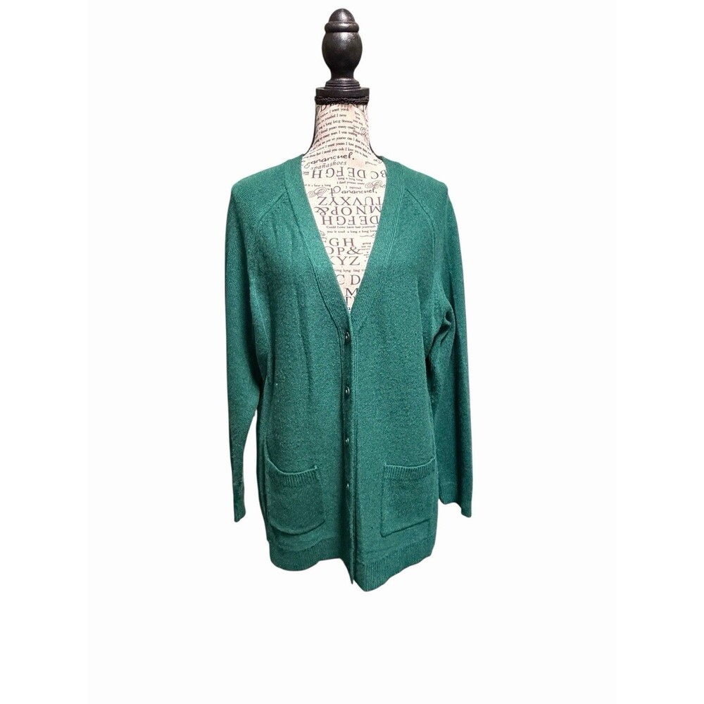 Pendleton  Unisex Long Sleeve Button Green Cardigan Sweater Mr. Rodgers Lg